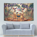 Kangaroos Australia Day Tapestry It's Barbecue Time