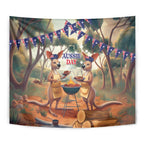 Kangaroos Australia Day Tapestry It's Barbecue Time