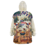 Kangaroos Australia Day Wearable Blanket Hoodie It's Barbecue Time