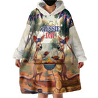 Kangaroos Australia Day Wearable Blanket Hoodie It's Barbecue Time