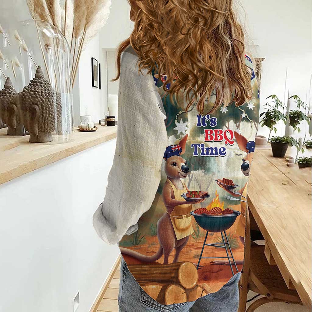 Kangaroos Australia Day Women Casual Shirt It's Barbecue Time