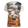 Kangaroos Australia Day Women V-Neck T-Shirt It's Barbecue Time