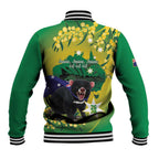 Tasimania Devil Australia Day Baseball Jacket Aussie Aussie Aussie Oi! Oi! Oi! - Green