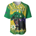 Tasimania Devil Australia Day Baseball Jersey Aussie Aussie Aussie Oi! Oi! Oi! - Green