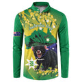 Tasimania Devil Australia Day Button Sweatshirt Aussie Aussie Aussie Oi! Oi! Oi! - Green
