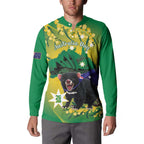 Tasimania Devil Australia Day Button Sweatshirt Aussie Aussie Aussie Oi! Oi! Oi! - Green