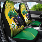 Tasimania Devil Australia Day Car Seat Cover Aussie Aussie Aussie Oi! Oi! Oi! - Green