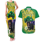 Tasimania Devil Australia Day Couples Matching Tank Maxi Dress and Hawaiian Shirt Aussie Aussie Aussie Oi! Oi! Oi! - Green