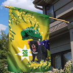 Tasimania Devil Australia Day Garden Flag Aussie Aussie Aussie Oi! Oi! Oi! - Green