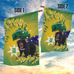 Tasimania Devil Australia Day Garden Flag Aussie Aussie Aussie Oi! Oi! Oi! - Green