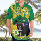 Tasimania Devil Australia Day Hawaiian Shirt Aussie Aussie Aussie Oi! Oi! Oi! - Green