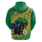 Tasimania Devil Australia Day Hoodie Aussie Aussie Aussie Oi! Oi! Oi! - Green
