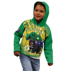 Tasimania Devil Australia Day Kid Hoodie Aussie Aussie Aussie Oi! Oi! Oi! - Green