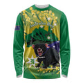Tasimania Devil Australia Day Long Sleeve Shirt Aussie Aussie Aussie Oi! Oi! Oi! - Green