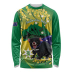 Tasimania Devil Australia Day Long Sleeve Shirt Aussie Aussie Aussie Oi! Oi! Oi! - Green