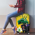 Tasimania Devil Australia Day Luggage Cover Aussie Aussie Aussie Oi! Oi! Oi! - Green