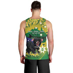 Tasimania Devil Australia Day Men Tank Top Aussie Aussie Aussie Oi! Oi! Oi! - Green