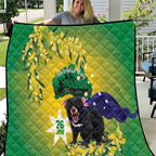 Tasimania Devil Australia Day Quilt Aussie Aussie Aussie Oi! Oi! Oi! - Green