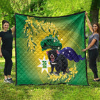 Tasimania Devil Australia Day Quilt Aussie Aussie Aussie Oi! Oi! Oi! - Green