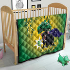 Tasimania Devil Australia Day Quilt Aussie Aussie Aussie Oi! Oi! Oi! - Green