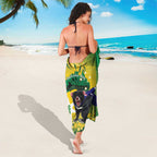 Tasimania Devil Australia Day Sarong Aussie Aussie Aussie Oi! Oi! Oi! - Green