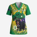 Tasimania Devil Australia Day Scrub Top Aussie Aussie Aussie Oi! Oi! Oi! - Green - Aussie Hoodie