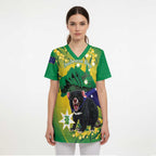 Tasimania Devil Australia Day Scrub Top Aussie Aussie Aussie Oi! Oi! Oi! - Green - Aussie Hoodie