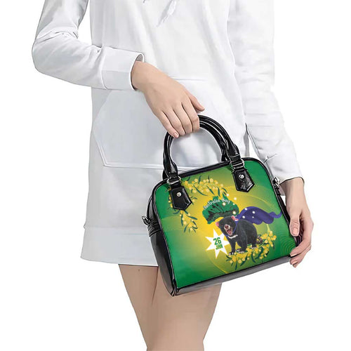 Tasimania Devil Australia Day Shoulder Handbag Aussie Aussie Aussie Oi! Oi! Oi! - Green