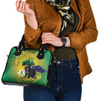Tasimania Devil Australia Day Shoulder Handbag Aussie Aussie Aussie Oi! Oi! Oi! - Green