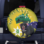 Tasimania Devil Australia Day Spare Tire Cover Aussie Aussie Aussie Oi! Oi! Oi! - Green