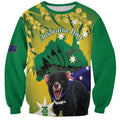 Tasimania Devil Australia Day Sweatshirt Aussie Aussie Aussie Oi! Oi! Oi! - Green