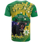 Tasimania Devil Australia Day T Shirt Aussie Aussie Aussie Oi! Oi! Oi! - Green
