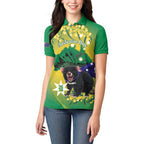 Tasimania Devil Australia Day Women Polo Shirt Aussie Aussie Aussie Oi! Oi! Oi! - Green