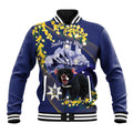 Tasimania Devil Australia Day Baseball Jacket Aussie Aussie Aussie Oi! Oi! Oi! - Blue