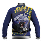 Tasimania Devil Australia Day Baseball Jacket Aussie Aussie Aussie Oi! Oi! Oi! - Blue