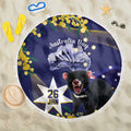 Tasimania Devil Australia Day Beach Blanket Aussie Aussie Aussie Oi! Oi! Oi! - Blue