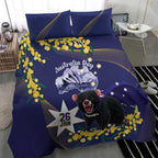 Tasimania Devil Australia Day Bedding Set Aussie Aussie Aussie Oi! Oi! Oi! - Blue