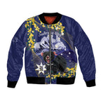 Tasimania Devil Australia Day Bomber Jacket Aussie Aussie Aussie Oi! Oi! Oi! - Blue
