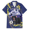 Tasimania Devil Australia Day Family Matching Mermaid Dress and Hawaiian Shirt Aussie Aussie Aussie Oi! Oi! Oi! - Blue