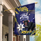 Tasimania Devil Australia Day Garden Flag Aussie Aussie Aussie Oi! Oi! Oi! - Blue