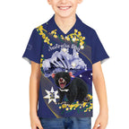 Tasimania Devil Australia Day Hawaiian Shirt Aussie Aussie Aussie Oi! Oi! Oi! - Blue