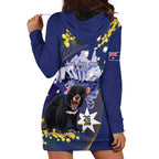 Tasimania Devil Australia Day Hoodie Dress Aussie Aussie Aussie Oi! Oi! Oi! - Blue