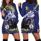 Tasimania Devil Australia Day Hoodie Dress Aussie Aussie Aussie Oi! Oi! Oi! - Blue