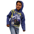 Tasimania Devil Australia Day Kid Hoodie Aussie Aussie Aussie Oi! Oi! Oi! - Blue