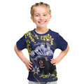Tasimania Devil Australia Day Kid T Shirt Aussie Aussie Aussie Oi! Oi! Oi! - Blue