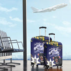 Tasimania Devil Australia Day Luggage Cover Aussie Aussie Aussie Oi! Oi! Oi! - Blue