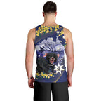 Tasimania Devil Australia Day Men Tank Top Aussie Aussie Aussie Oi! Oi! Oi! - Blue