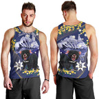 Tasimania Devil Australia Day Men Tank Top Aussie Aussie Aussie Oi! Oi! Oi! - Blue