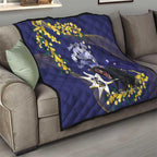 Tasimania Devil Australia Day Quilt Aussie Aussie Aussie Oi! Oi! Oi! - Blue