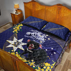 Tasimania Devil Australia Day Quilt Bed Set Aussie Aussie Aussie Oi! Oi! Oi! - Blue